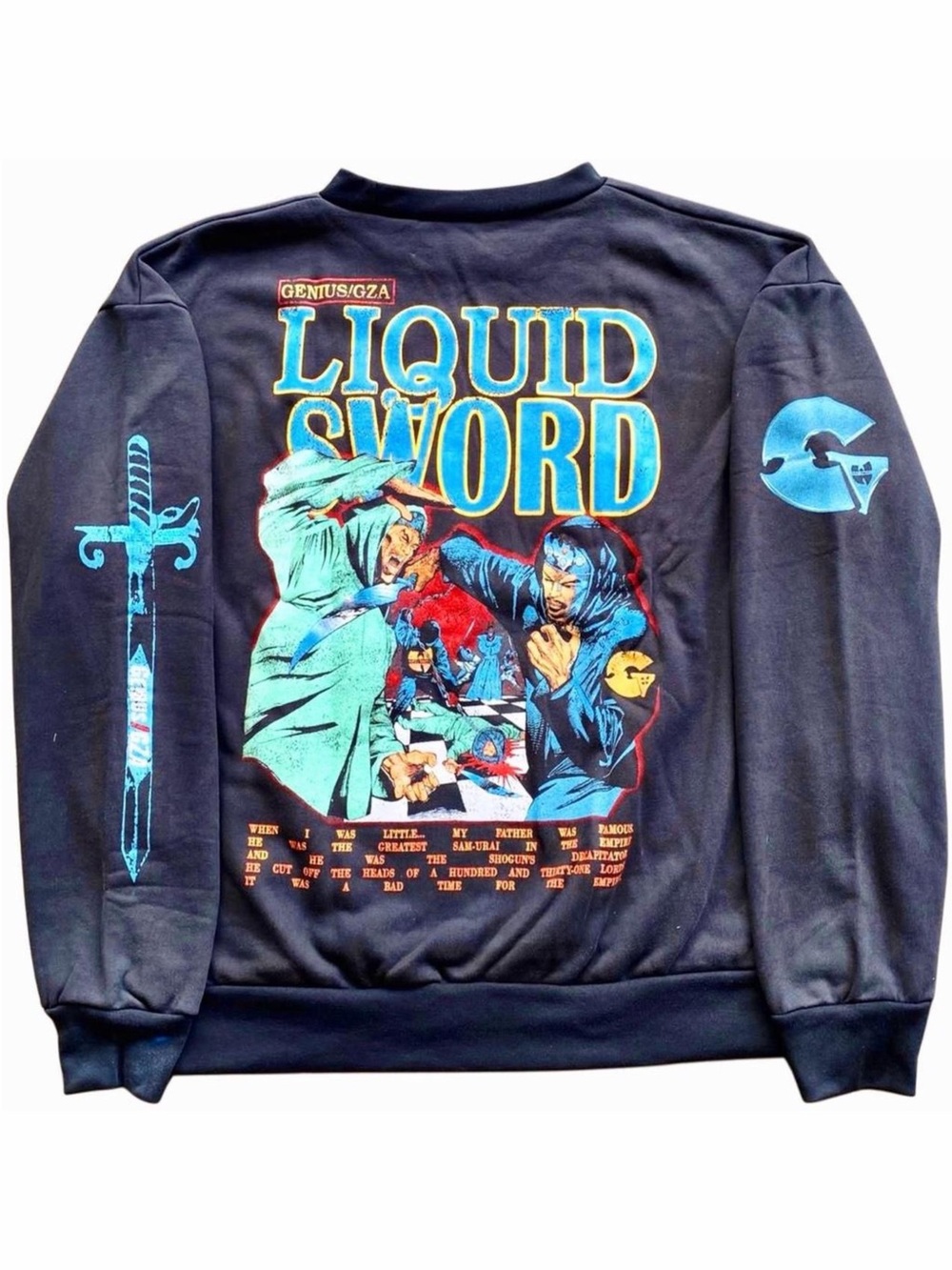 GZA Genius Wu-Tang Clan Liquid Swords Asia Boot Crewneck Sweatshirt Rap Hip Hop